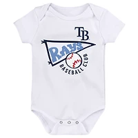 Infant Light Blue/White/Heather Gray Tampa Bay Rays Biggest Little Fan 3-Pack Bodysuit Set