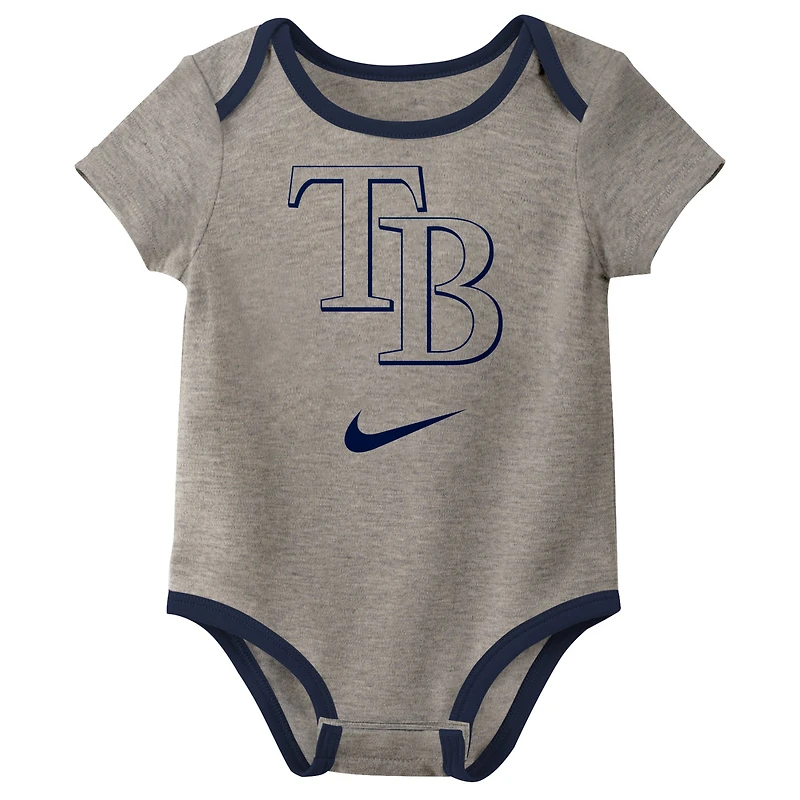 Infant Nike Tampa Bay Rays Authentic Collection Three-Pack Bodysuit Set