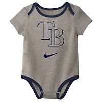 Infant Nike Tampa Bay Rays Authentic Collection Three-Pack Bodysuit Set