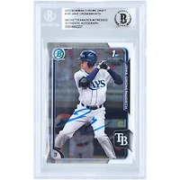 Jake Cronenworth Tampa Bay Rays Autographié 2015 Bowman Draft Chrome #197 Beckett Fanatics Witnessed Authenticated Card