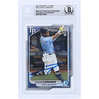 Carte de recrue authentifiée signée par les fans de Beckett de 2024 de Junior Caminero Tampa Bay Rays