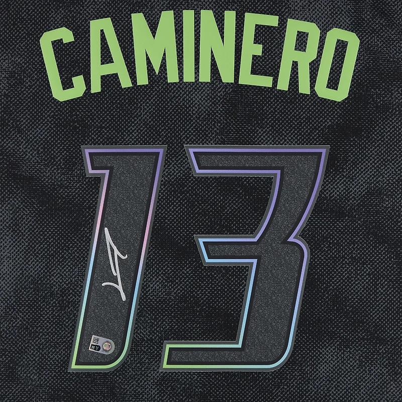 Junior Caminero Tampa Bay Rays Autographed Black Nike City Connect Limited Jersey