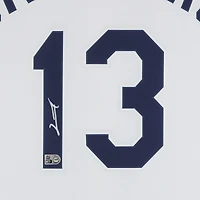 Maillot Nike blanc autographié par Junior Caminero des Tampa Bay Rays