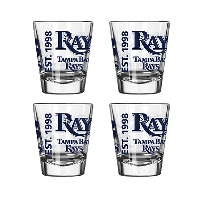 Ensemble de 4 verres à shot de 6 cl (2 oz) Logo Brands Tampa Bay Rays