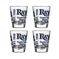 Ensemble de 4 verres à shot de 6 cl (2 oz) Logo Brands Tampa Bay Rays