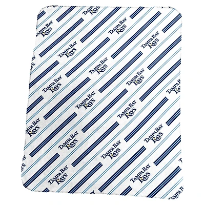 Couverture polaire à rayures verticales classiques 50" x 60" avec logo des Tampa Bay Rays
