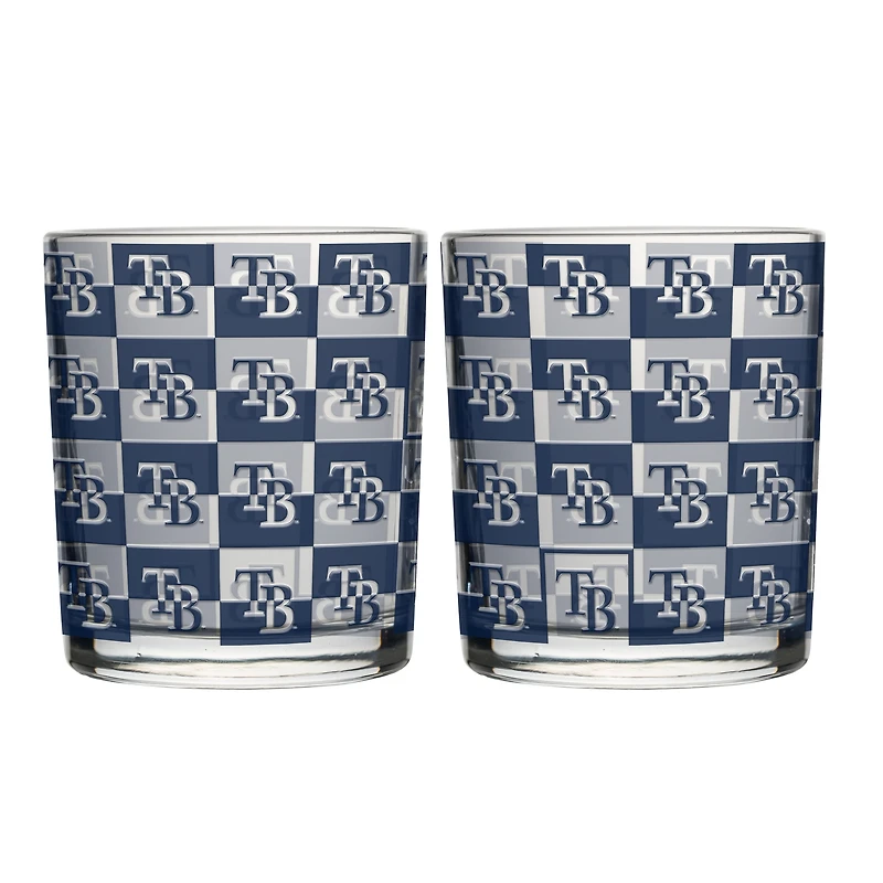 Ensemble de deux verres à whisky Logo Brands Tampa Bay Rays de 35 cl (12 oz) à motifs de fer de la route