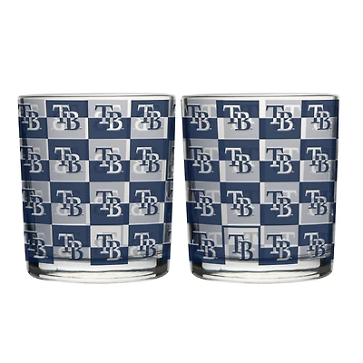 Ensemble de deux verres à whisky Logo Brands Tampa Bay Rays de 35 cl (12 oz) à motifs de fer de la route
