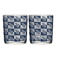 Ensemble de deux verres à whisky Logo Brands Tampa Bay Rays de 35 cl (12 oz) à motifs de fer de la route