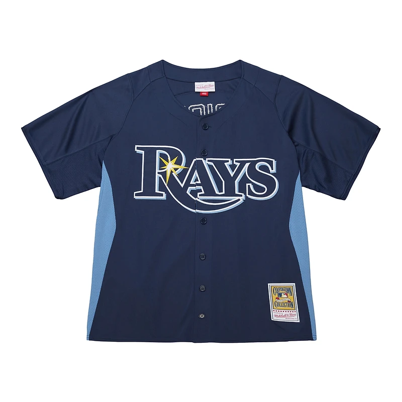 Maillot d'entraînement au bâton authentique bleu pour homme Mitchell & Ness David Price des Rays de Tampa Bay