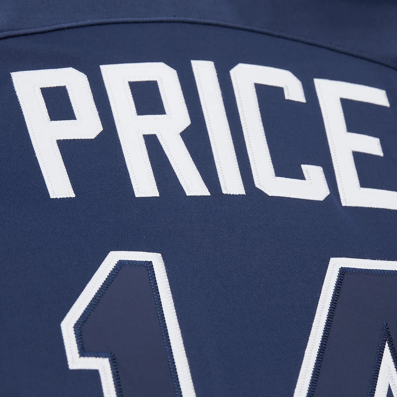 Maillot d'entraînement au bâton authentique bleu pour homme Mitchell & Ness David Price des Rays de Tampa Bay
