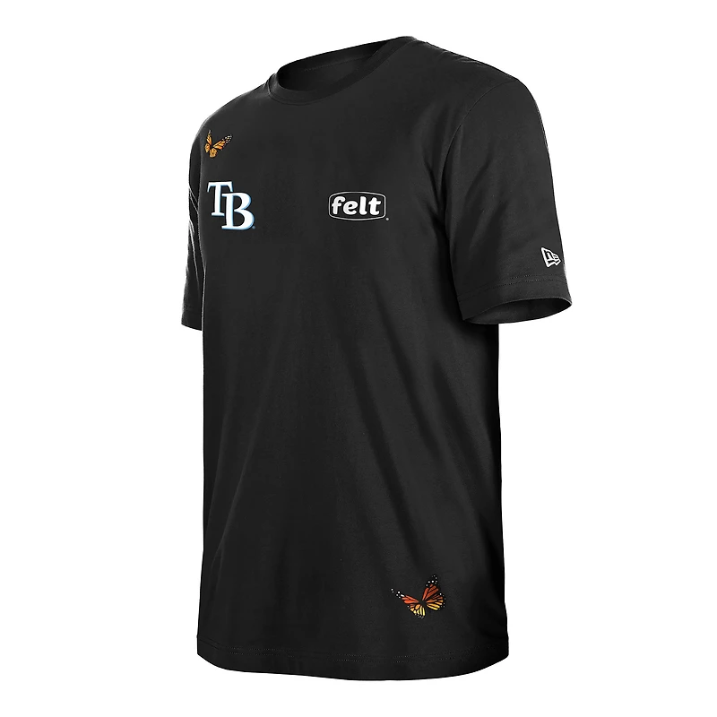 Men's New Era x Felt  Black Tampa Bay Rays T-Shirt