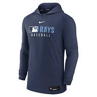 Sweat à capuche Nike bleu marine chiné Tampa Bay Rays Authentic Collection Tri-Blend Dri-FIT pour homme