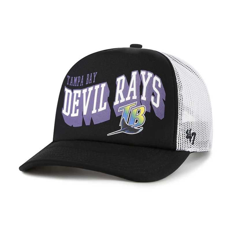 Men's '47 Black Tampa Bay Rays Meander Foam Trucker Snapback Hat
