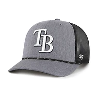 Men's '47 Charcoal Tampa Bay Rays Carbon Rope Trucker Adjustable Hat