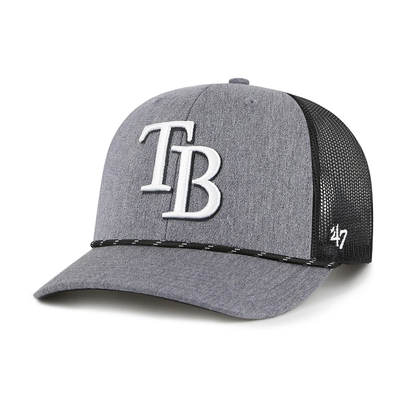 Casquette ajustable en corde de carbone pour homme '47 Anthracite Tampa Bay Rays
