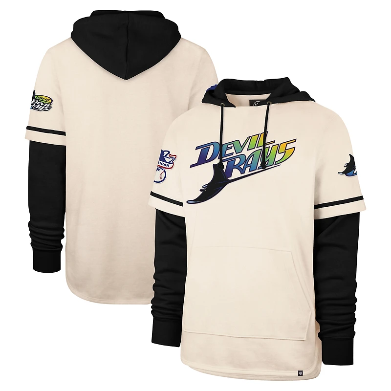 Men's '47 Cream Tampa Bay Rays Trifecta Shortstop Pullover Hoodie