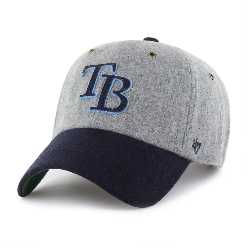 Casquette ajustable Golden Age Wool Clean Up '47 gris/bleu marine pour homme des Tampa Bay Rays