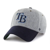 Casquette ajustable Golden Age Wool Clean Up '47 gris/bleu marine pour homme des Tampa Bay Rays