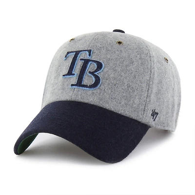 Men's '47  Gray/Navy Tampa Bay Rays Golden Age Wool Clean Up Adjustable Hat