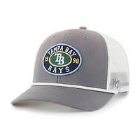 Men's '47 Gray/White Tampa Bay Rays Tide Sweep Rope Trucker Adjustable Hat
