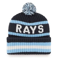 Men's '47  Navy Tampa Bay Rays Bering Cuffed Knit Hat with Pom