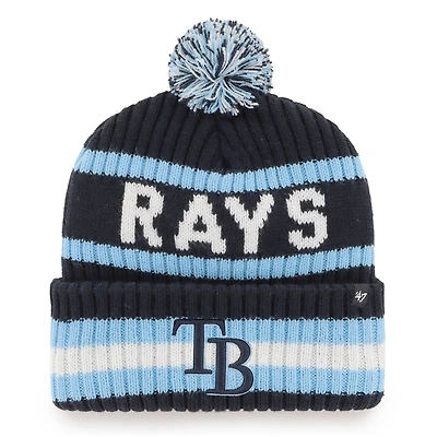 Men's '47  Navy Tampa Bay Rays Bering Cuffed Knit Hat with Pom