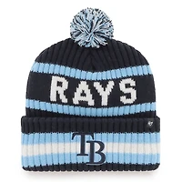 Men's '47  Navy Tampa Bay Rays Bering Cuffed Knit Hat with Pom