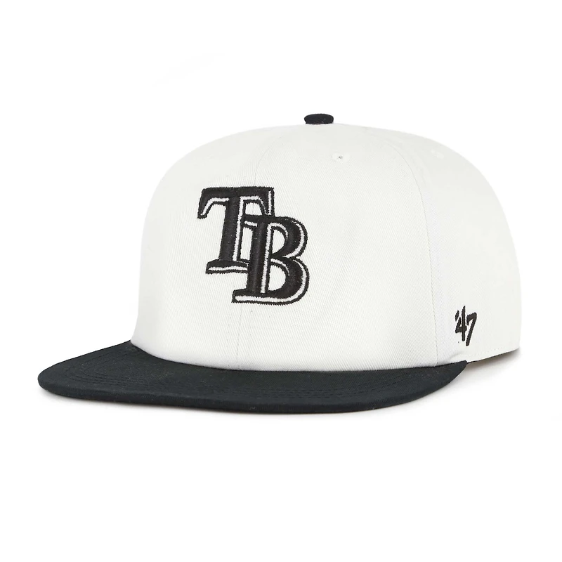 Casquette snapback blanche/noire « 47 » pour homme des Tampa Bay Rays Foundation