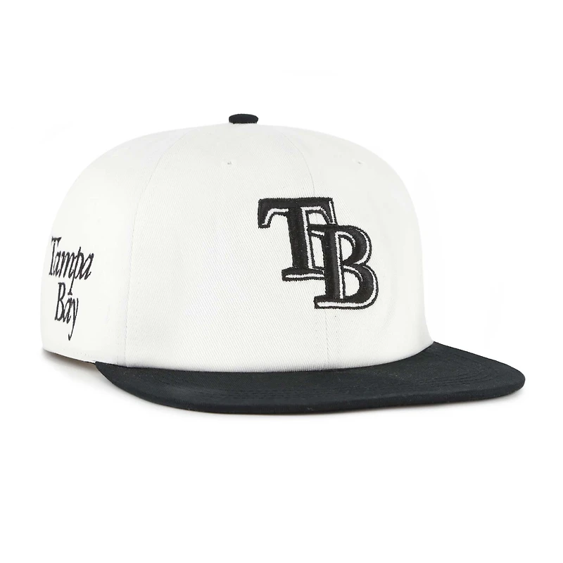 Casquette snapback blanche/noire « 47 » pour homme des Tampa Bay Rays Foundation