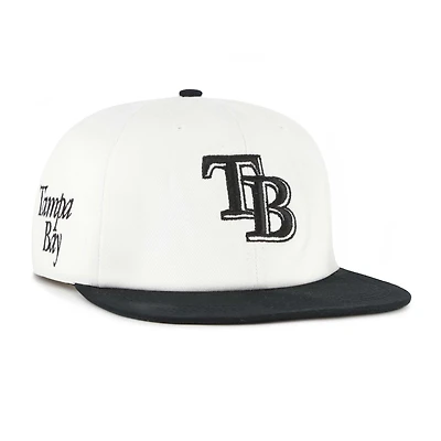 Casquette snapback blanche/noire « 47 » pour homme des Tampa Bay Rays Foundation