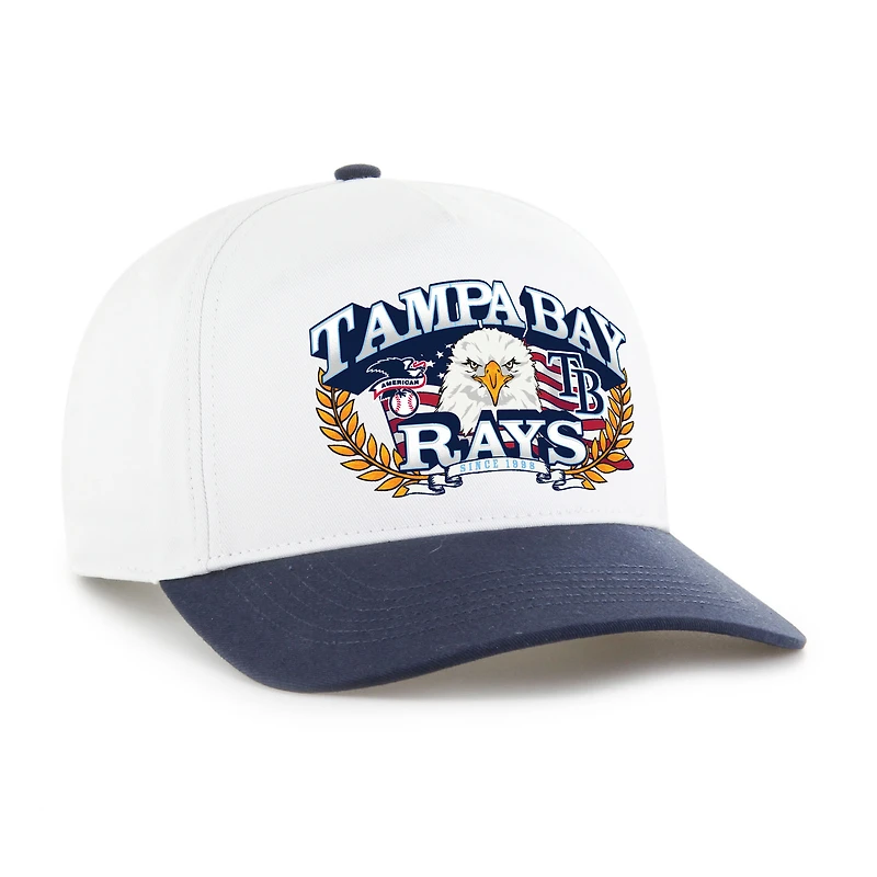 Men's '47 White/Navy Tampa Bay Rays Americana Eagle Hitch Adjustable Hat