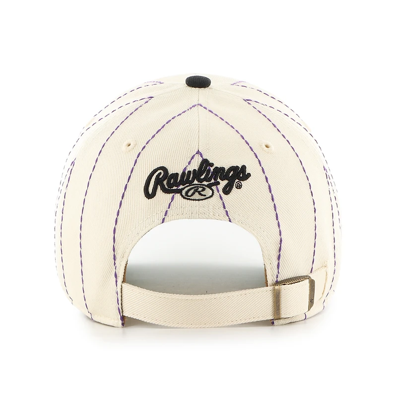 Men's '47 x Rawlings Natural/Black Tampa Bay Rays Pinstripe Clean Up Adjustable Hat