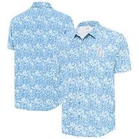 Men's Antigua Powder Blue Tampa Bay Rays Resort Button-Up Shirt