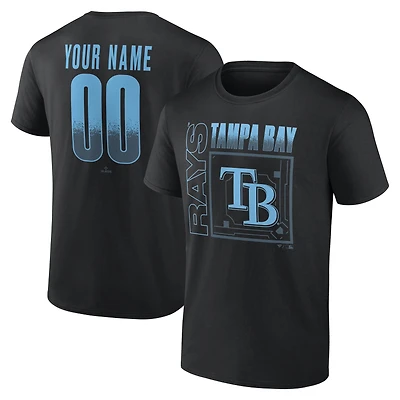 T-shirt noir pour homme Tampa Bay Rays, domicile, personnalisé avec nom et numéro