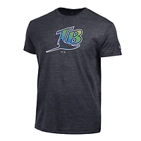 Men's Champion  Black Tampa Bay Rays Cooperstown Logo Tri-Blend T-Shirt