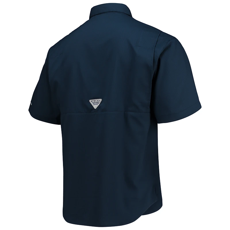 Men's Columbia Navy Tampa Bay Rays Americana Tamiami Omni-Shade Button-Down Shirt