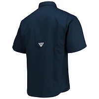 Men's Columbia Navy Tampa Bay Rays Americana Tamiami Omni-Shade Button-Down Shirt