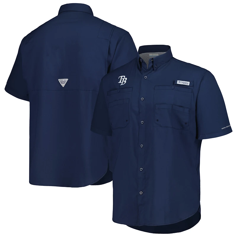 Chemise boutonnée Columbia Navy Tampa Bay Rays Tamiami Omni-Shade pour hommes