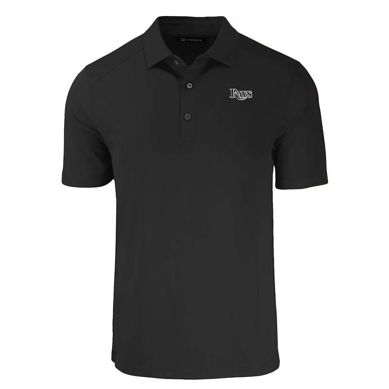 Polo recyclé Forge Eco Stretch noir pour homme Cutter & Buck des Tampa Bay Rays, grandes tailles