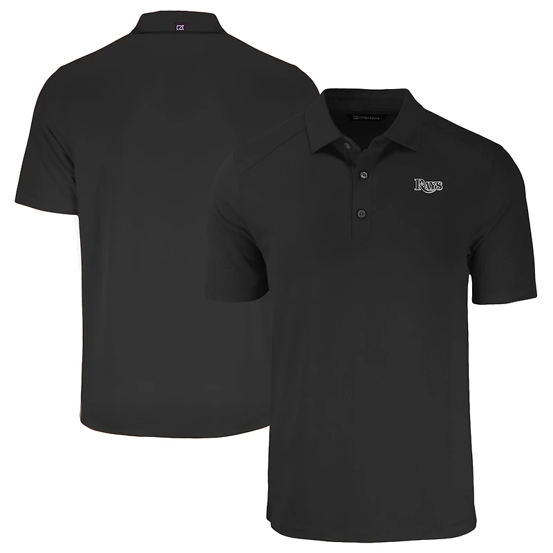 Polo recyclé Forge Eco Stretch noir pour homme Cutter & Buck des Tampa Bay Rays, grandes tailles