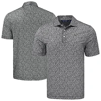 Polo recyclé à imprimé Pike Eco Flora pour homme, noir, Cutter & Buck, des Rays de Tampa Bay