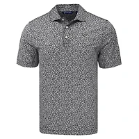 Polo recyclé à imprimé Pike Eco Flora pour homme, noir, Cutter & Buck, des Rays de Tampa Bay