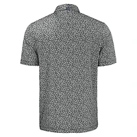 Polo recyclé à imprimé Pike Eco Flora pour homme, noir, Cutter & Buck, des Rays de Tampa Bay