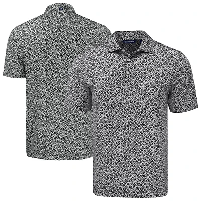 Polo recyclé à imprimé Pike Eco Flora pour homme, noir, Cutter & Buck, des Rays de Tampa Bay