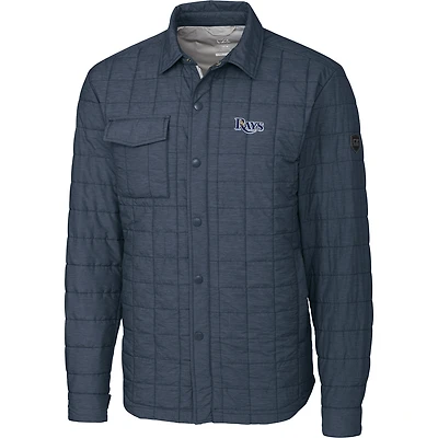 Men's Cutter & Buck Charcoal Tampa Bay Rays Big Tall Rainier Shirt Jacket