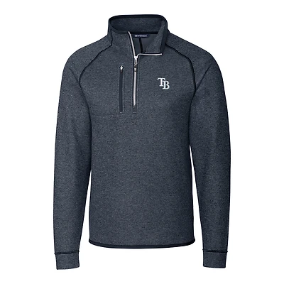 Men's Cutter & Buck Navy Tampa Bay Rays Mainsail Half-Zip Pullover Jacket