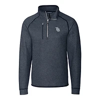 Men's Cutter & Buck Navy Tampa Bay Rays Mainsail Half-Zip Pullover Jacket