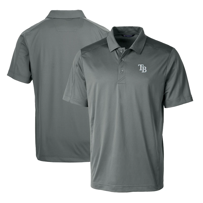 Polo extensible texturé Prospect pour homme Cutter & Buck Steel des Rays de Tampa Bay