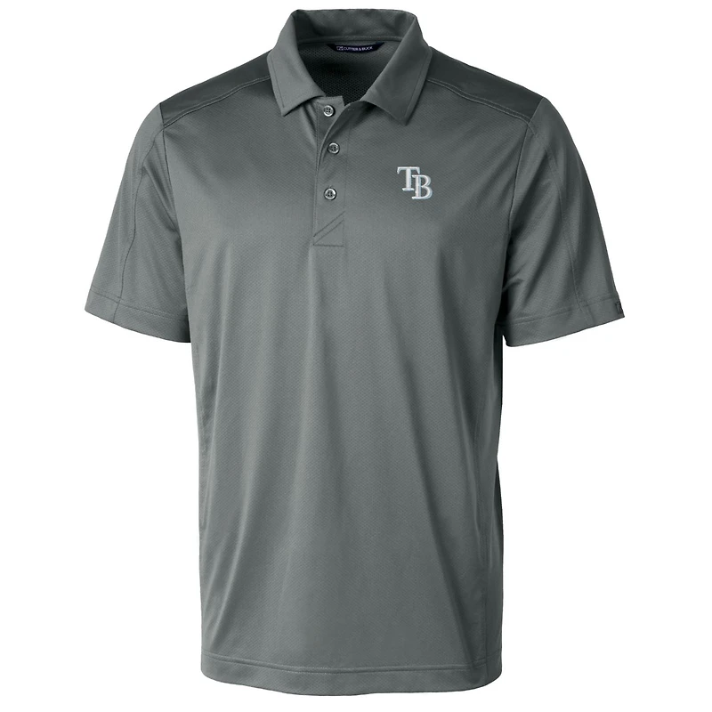 Polo extensible texturé Prospect pour homme Cutter & Buck Steel des Rays de Tampa Bay